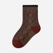 Kid's Girls' Vintage Charm Crew Socks - 5 Pairs