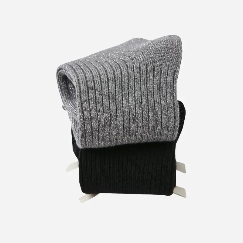 Kid's Girls' Elegant Ribbed Crew Socks - 3 Pairs