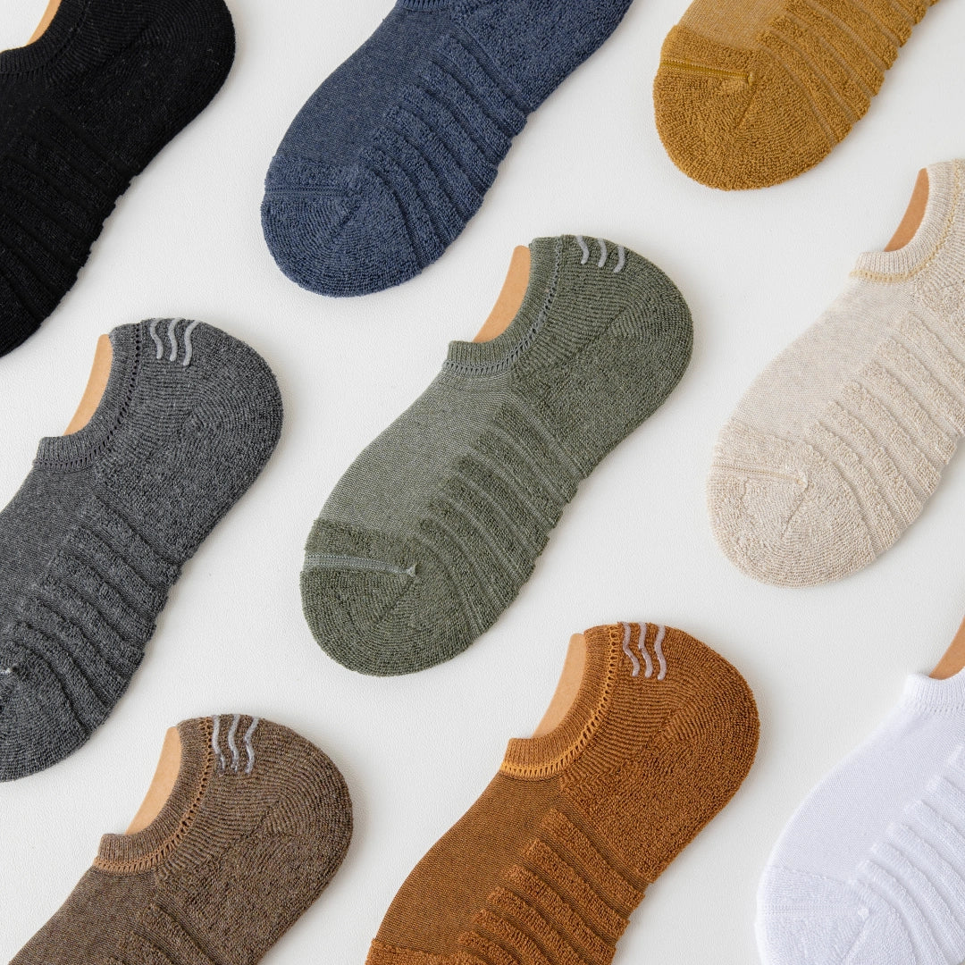 Men's 92% Cotton Cushioned Invisible Socks - product photo showing cushioned comfort