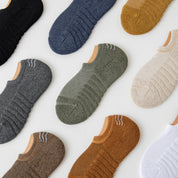 Men's 92% Cotton Cushioned Invisible Socks - product photo showing cushioned comfort