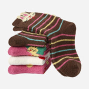 Kid's Cozy Bunny Fuzzy Socks - 4 Pairs