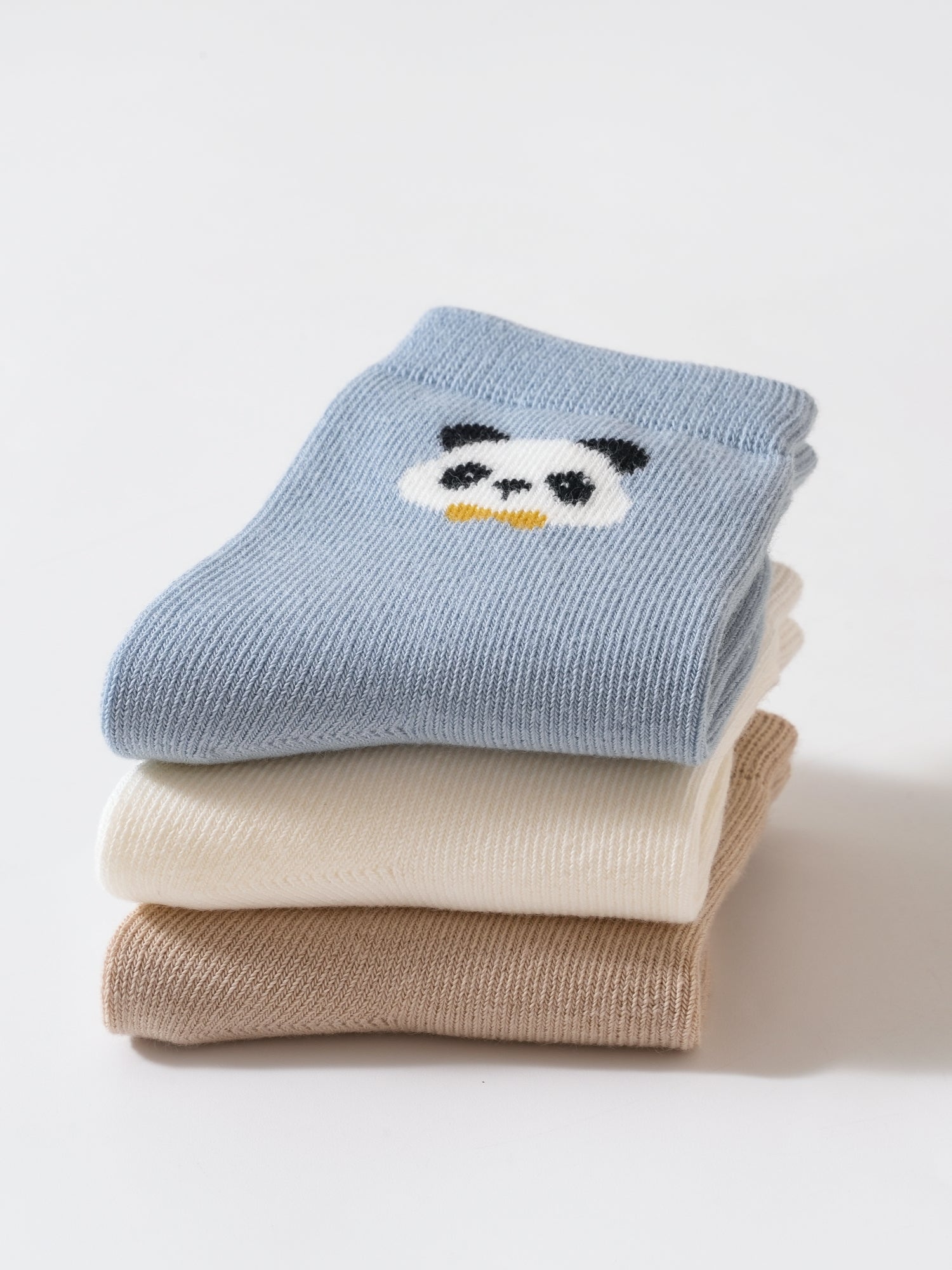 Babies' Ankle Socks with Minimalist Cartoon Faces-3 Pack