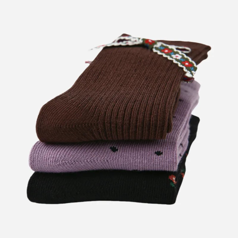 Kid's Girls' Vintage Bunny Socks - 3 Pairs