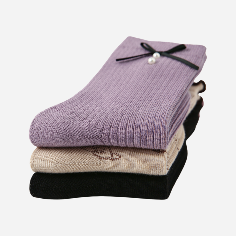 Kid's Girls' Sweet Bunny Ruffle Socks - 3 Pairs