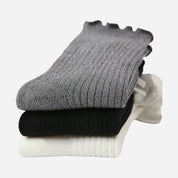 Kid's Girls' Elegant Ribbed Crew Socks - 3 Pairs
