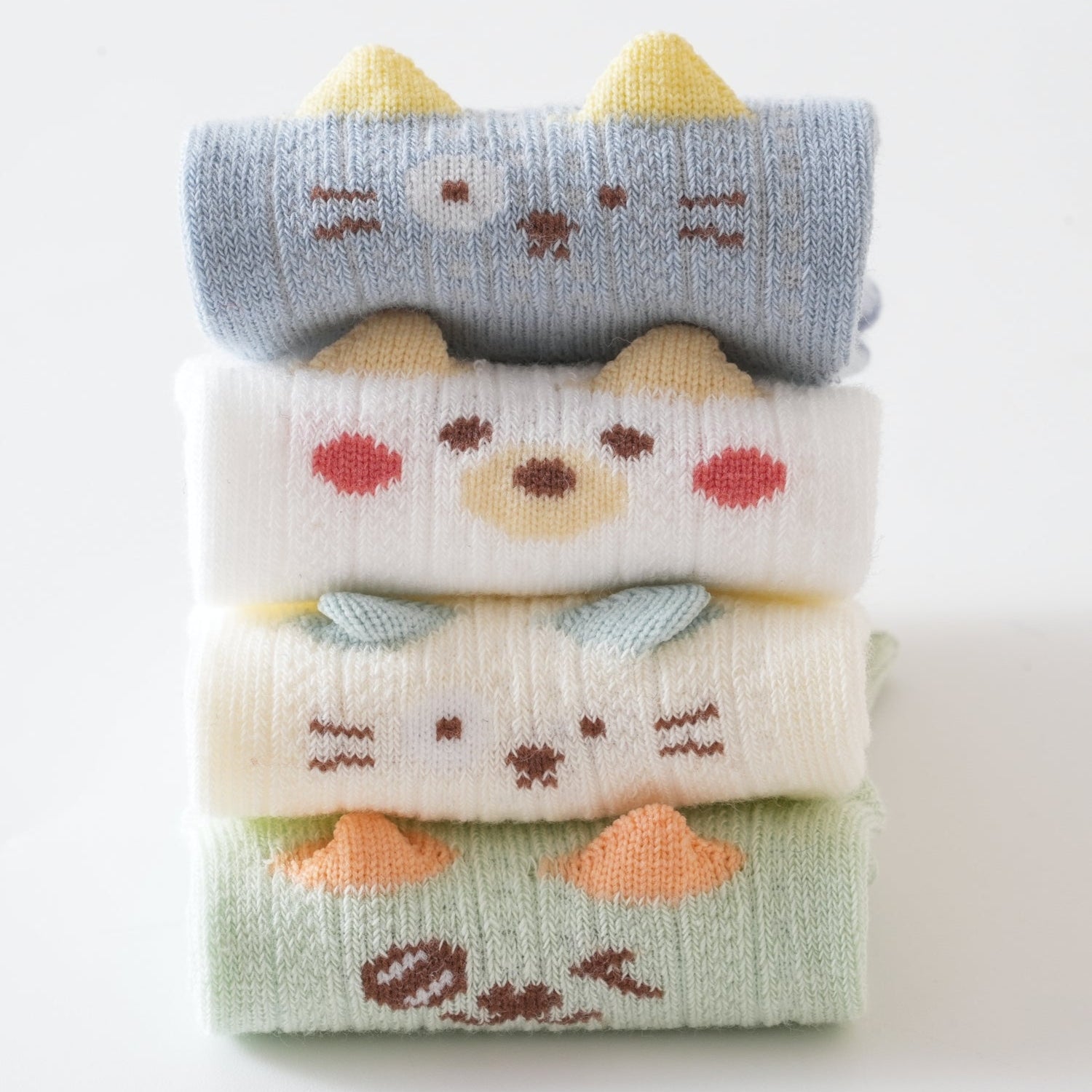 Babies' Ankle Socks with Perky 3D Ears-1 Pack