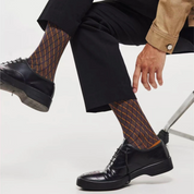Men's Luxury 100S Mercerized Cotton Argyle Business Socks - product photo showing soft cotton comfort