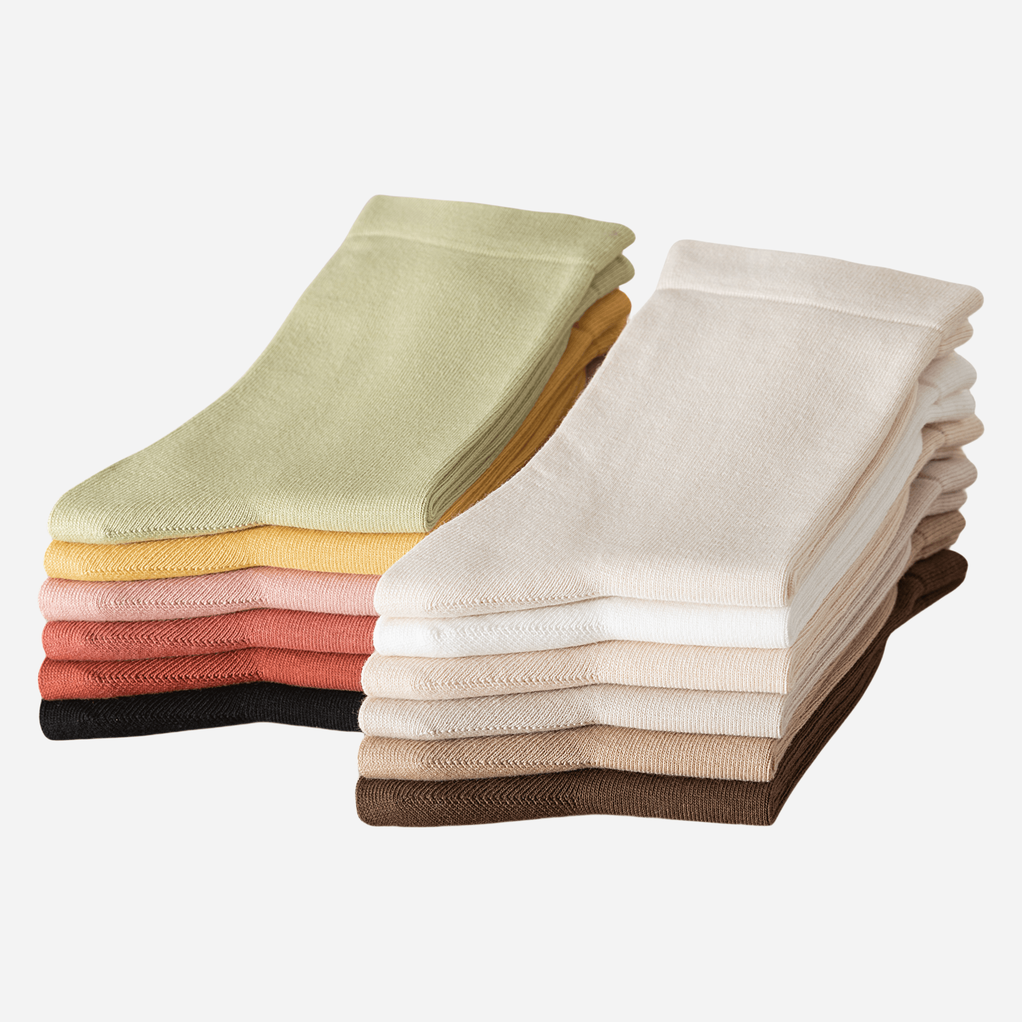 Women's Classic Solid Color Crew Socks - 5 Pairs