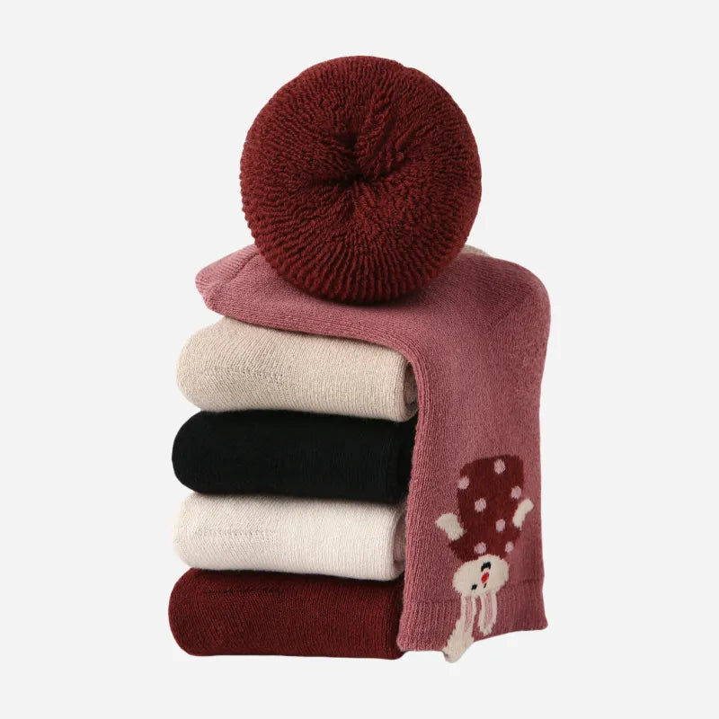 Kid's Cute Pop-Up Ear Bunny Socks - 5 Pairs