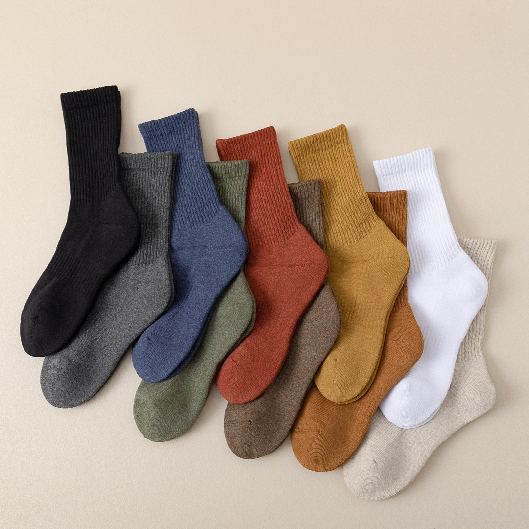 Women's 92% Cotton Terry Athletic Crew Socks - product photo showing cushioned comfort