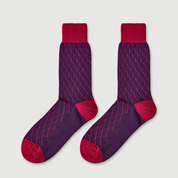 Men's Luxury 100S Mercerized Cotton Argyle Business Socks - product photo showing soft cotton comfort