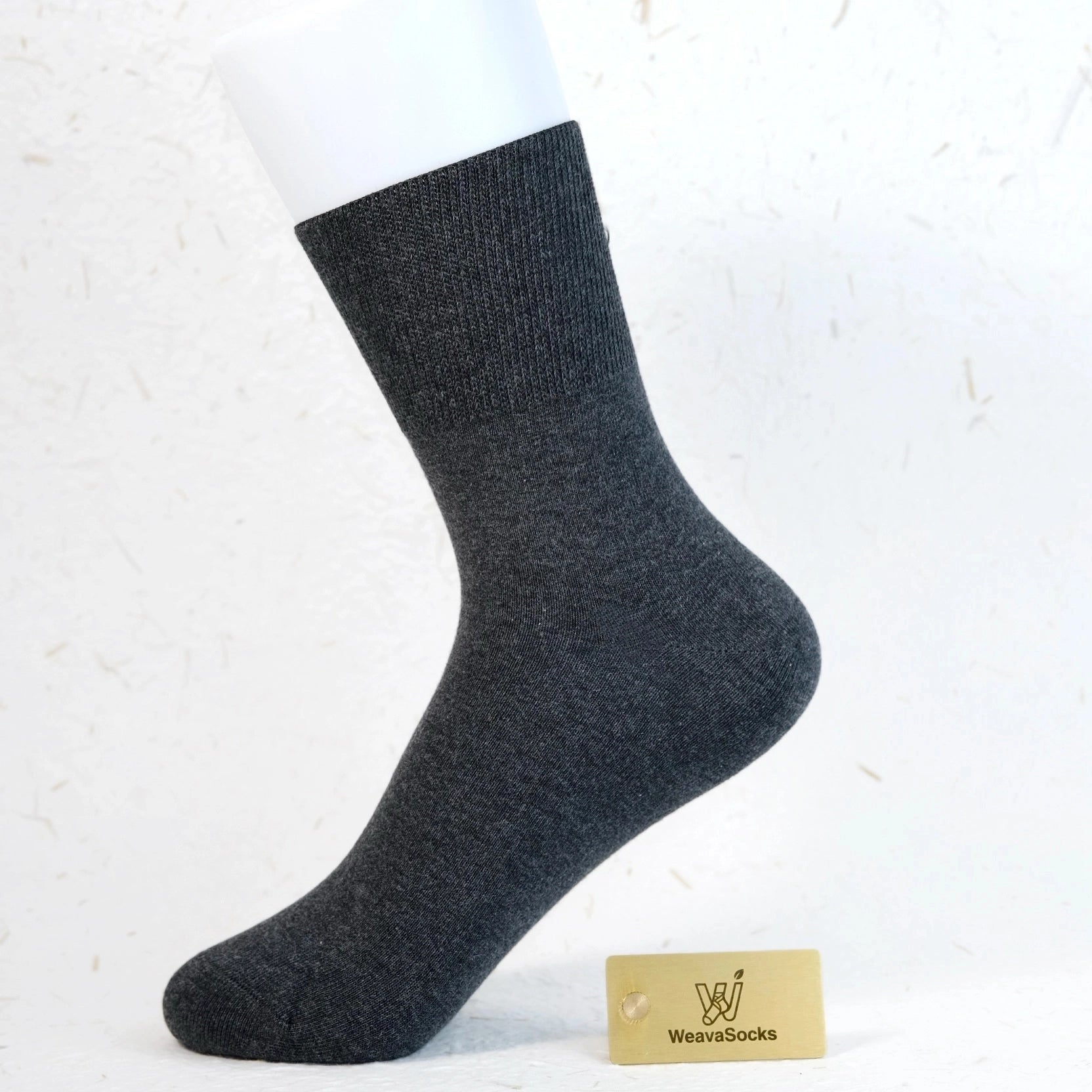 Women's 98% Cotton Relaxed-Fit Heather Crew Socks