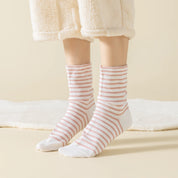 Women's 99% Combed Cotton Striped Bed & Sleep Socks