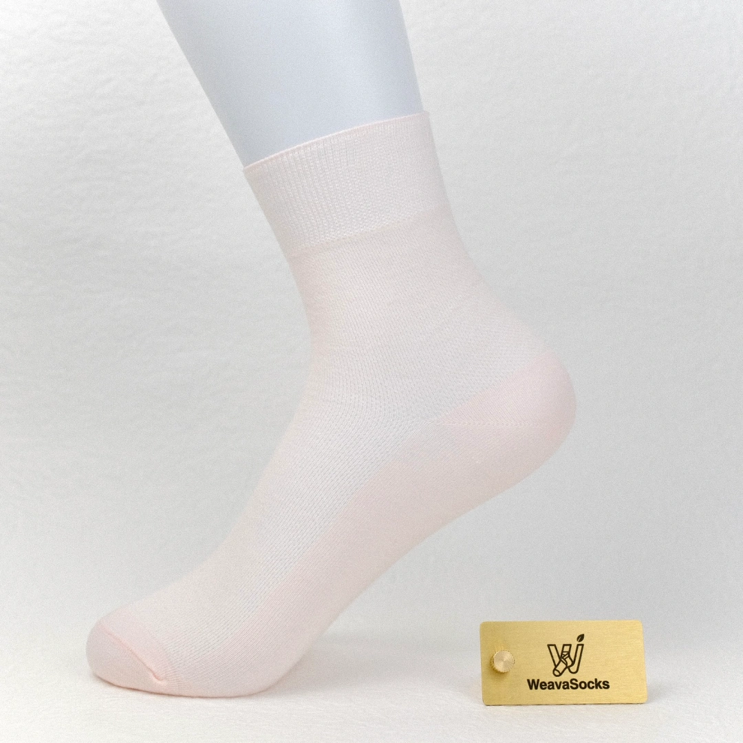 Women's 99% Supima® Cotton Ultra-Soft Mesh Crew Socks - product photo showing breathable mesh comfort