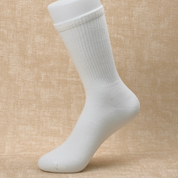 Women's 98% Cotton Ribbed 7.5" Crew Socks - detail photo showing soft cotton-rich comfort