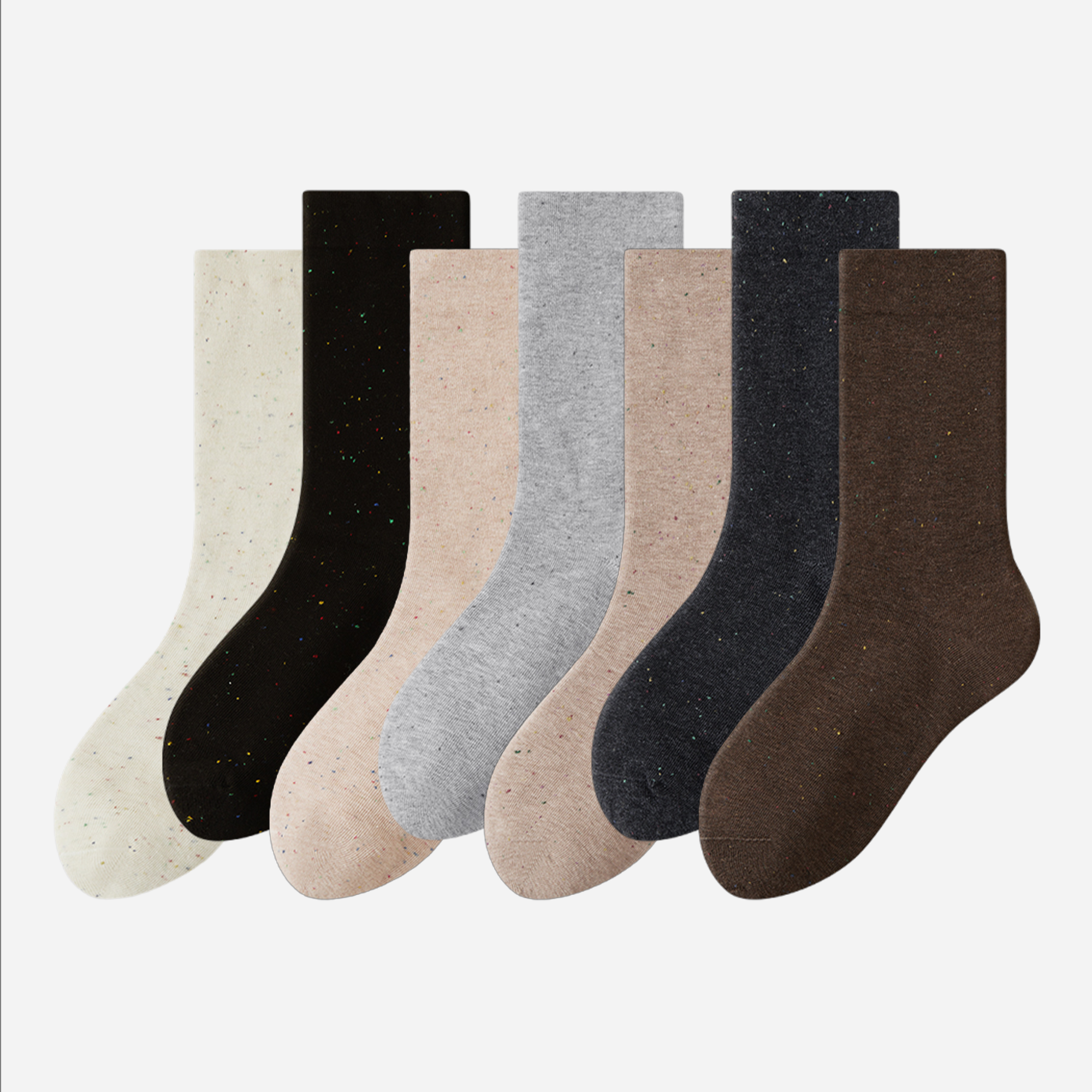 Women's Seamless Speckled Cotton Crew Socks - Single Pair