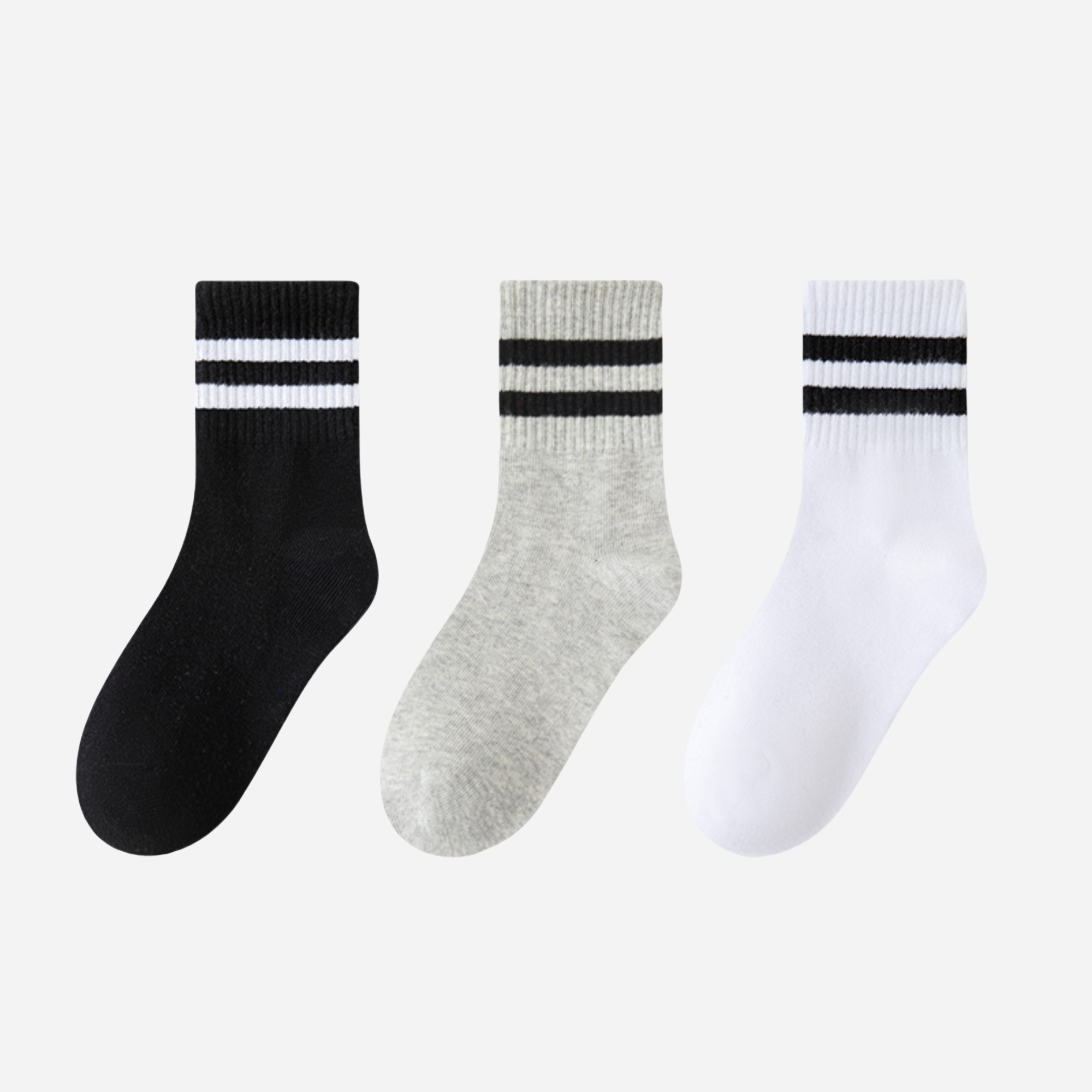 Kid's Retro Stripe Crew Socks - 3 Pairs
