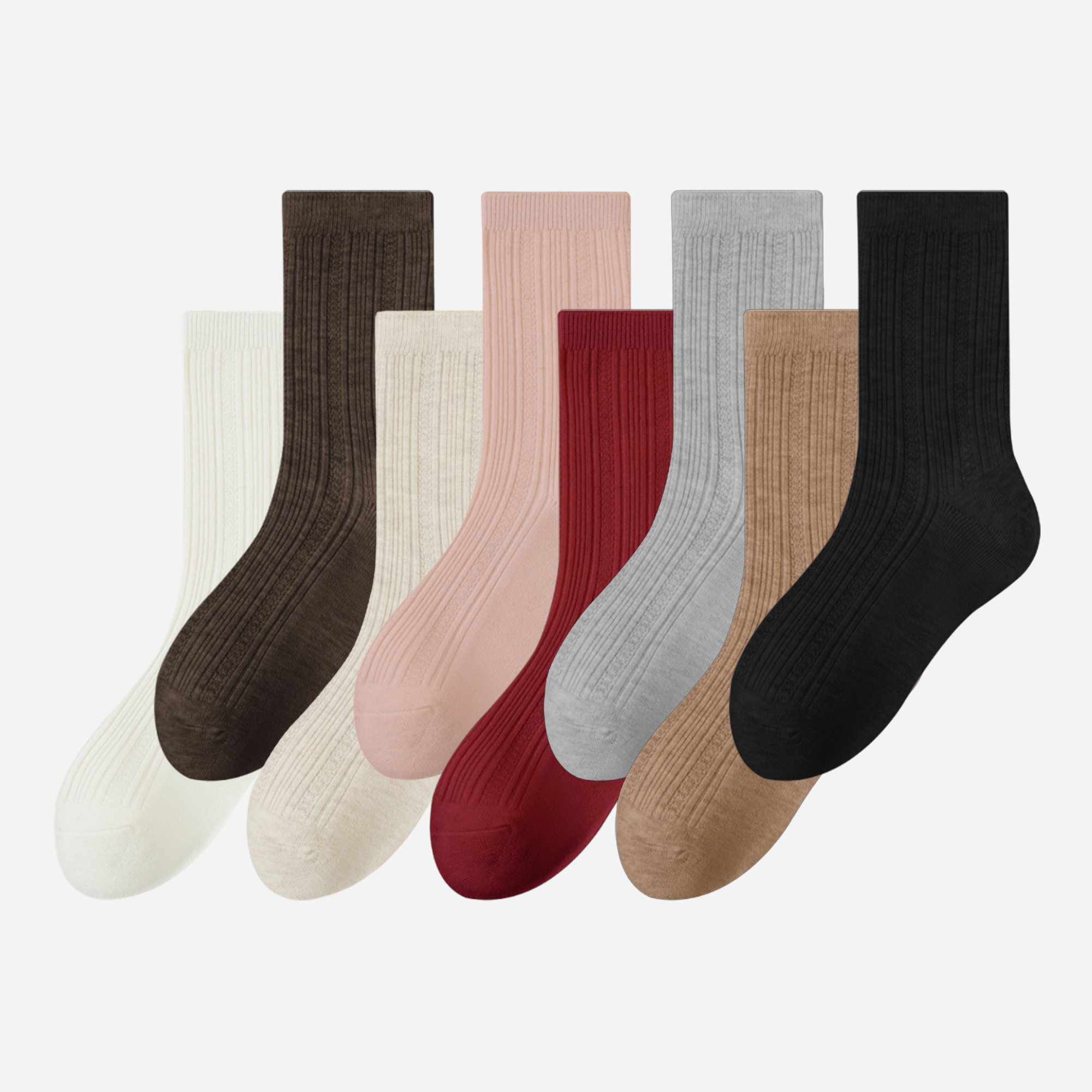 Women's Luxury Wool & Silk Ribbed Socks - Single Pair