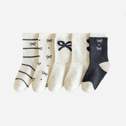 Kid's Confetti Bow Crew Socks - 5 Pairs - Weavasocks