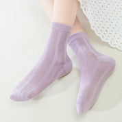 Kids' Organic Cotton Mesh Quarter Socks (4-Pack) - sock set showing breathable mesh comfort