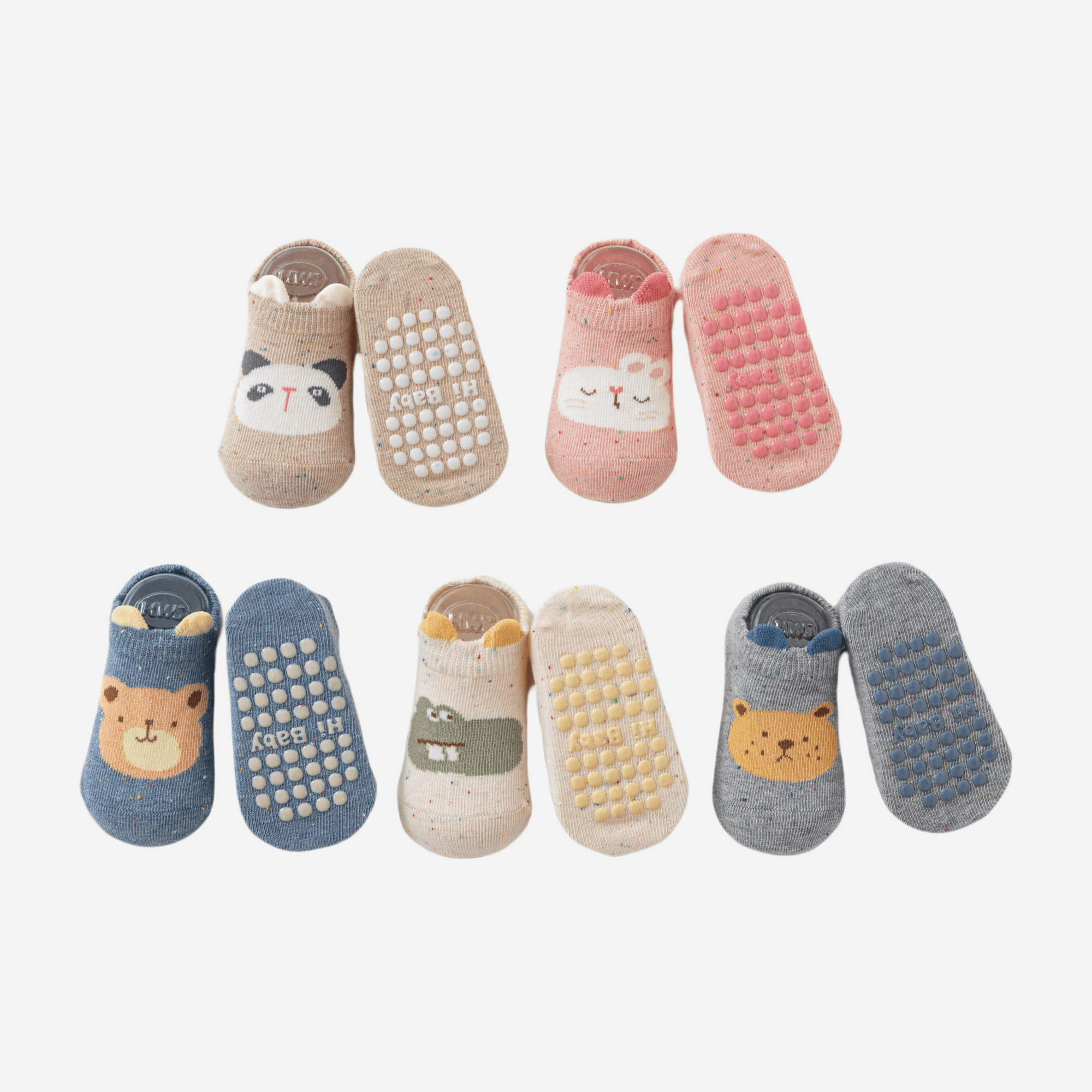 Babies' No-Show Grip Socks-5 Pack - Weavasocks