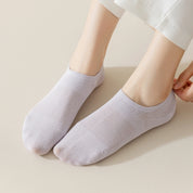 Women's 95% Cotton Candy Mesh No-Show Socks - product photo showing breathable mesh comfort
