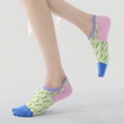 "Artisan Series" Women's 3D Jacquard No-Show Socks 5-Pack - sock set showing secure grip comfort