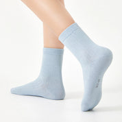 Kid‘s 97% Cotton Solid Ribbed Crew Socks 5-Pack