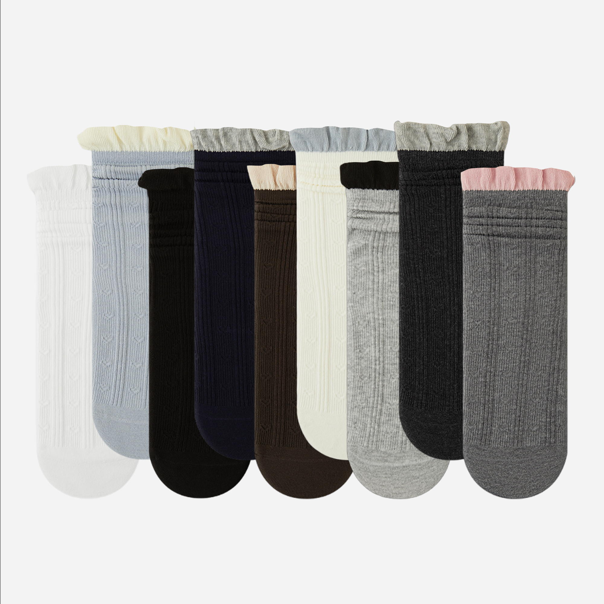 Women's Preppy Cotton Ribbed Socks - Single Pair