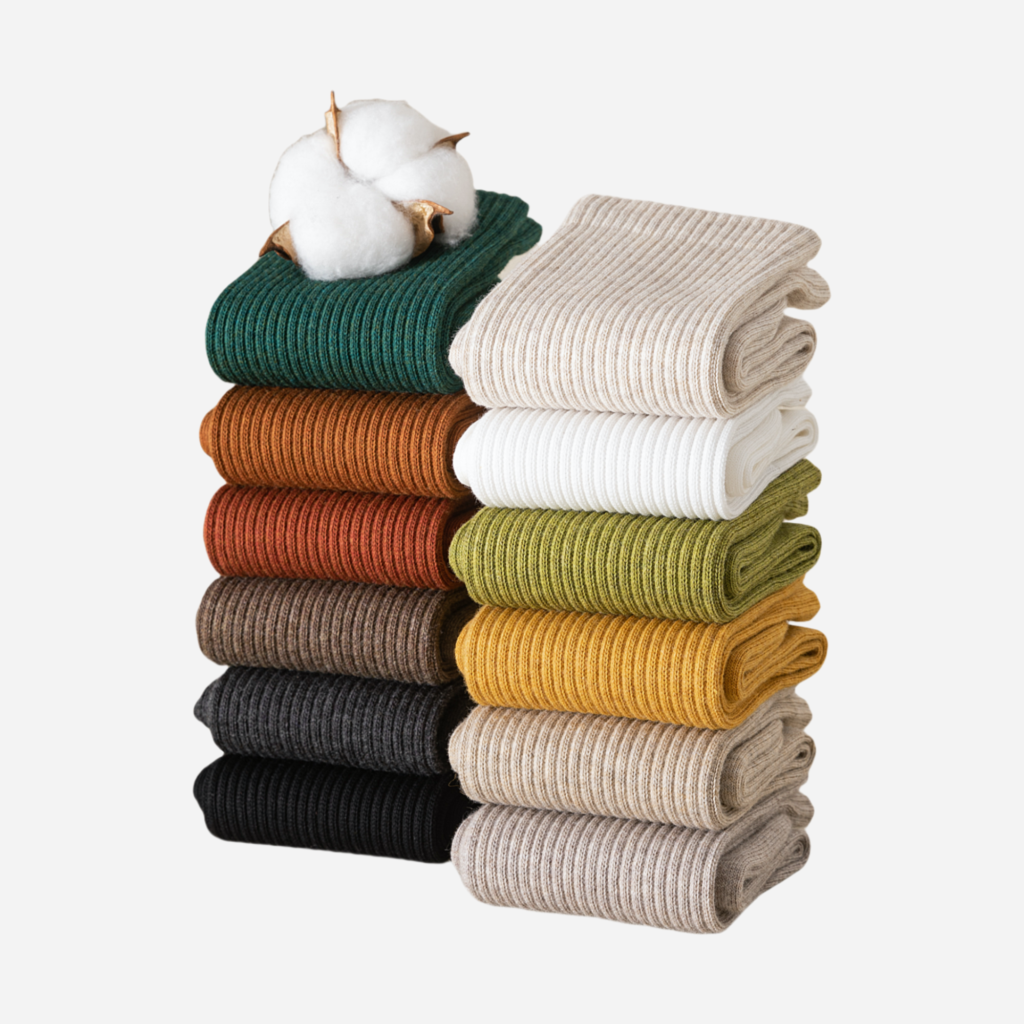 Women's Classic Cotton Ribbed Socks - 5 pairs