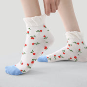 Retro Bloom Floral Relief Ankle Socks 3-Pack