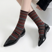 Women's Designer Shimmer Stripe & Metallic Polka Dot Crew Socks (3-Pack)