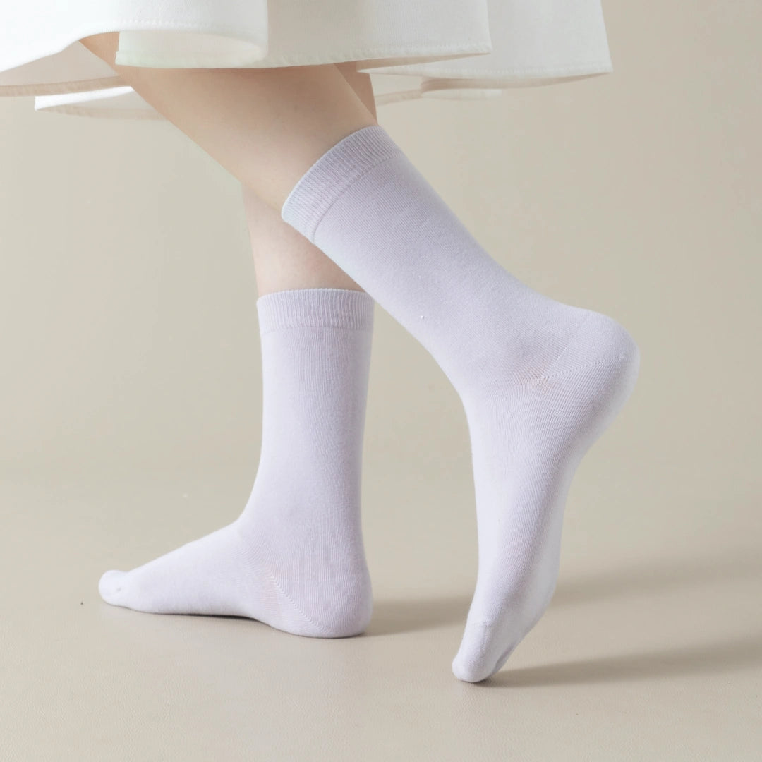 Women's 97% Cotton 6.6" Essential Crew Socks - product photo showing soft cotton comfort