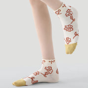 Vintage Floral Embossed Ankle Socks 3-Pack - sock set showing soft cotton comfort