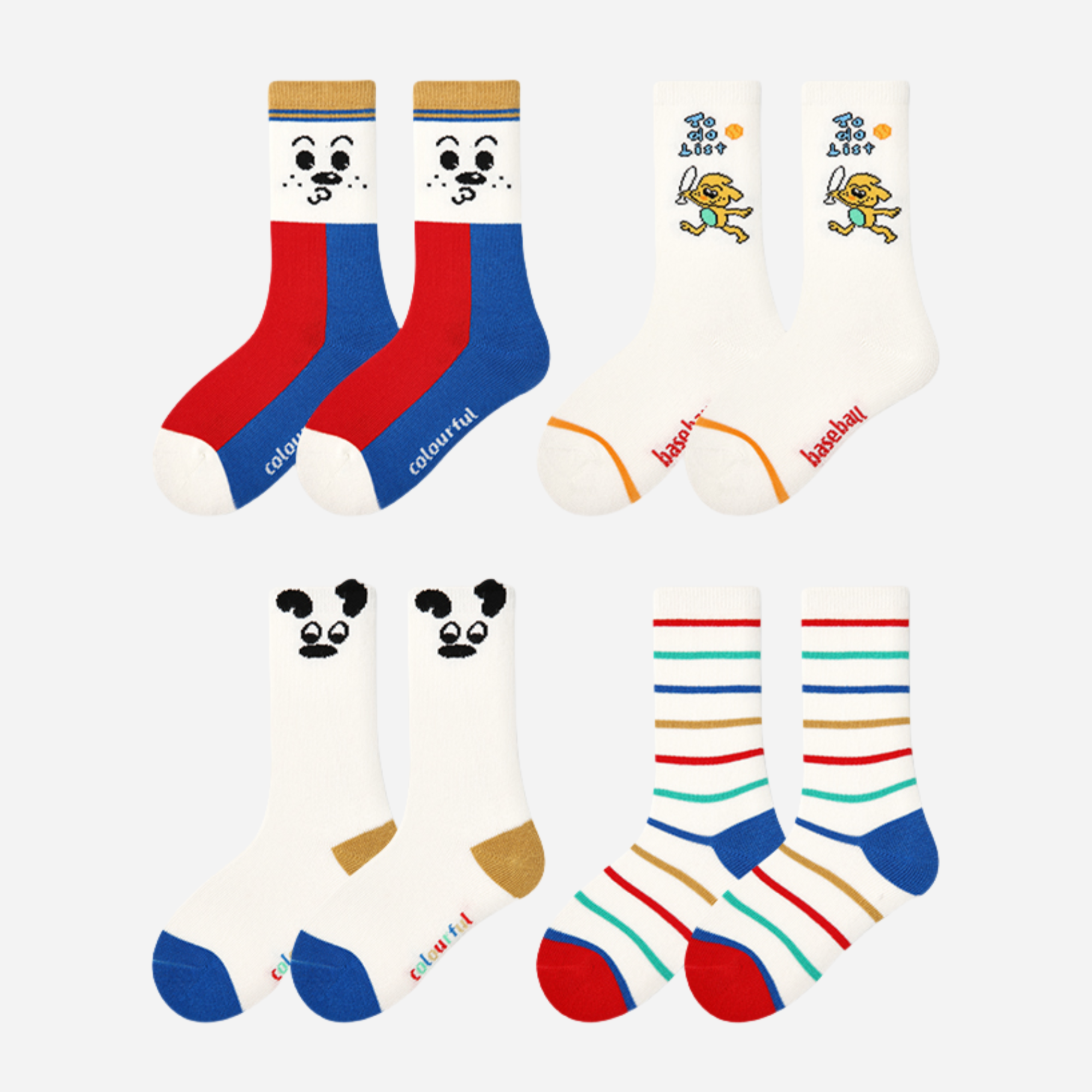 Kids' Comic Stripes & Blocks-4 Pack