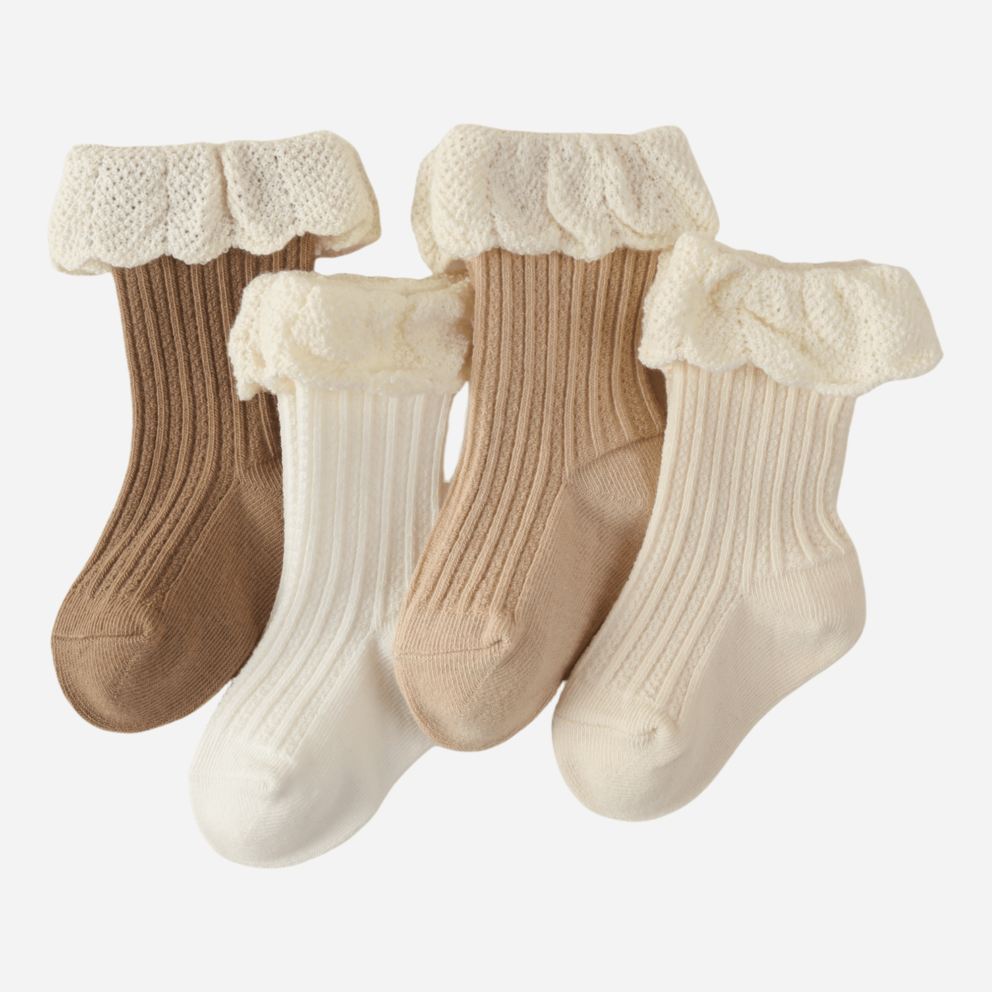 Babies Scalloped Cuff Socks-3 Pack - Weavasocks