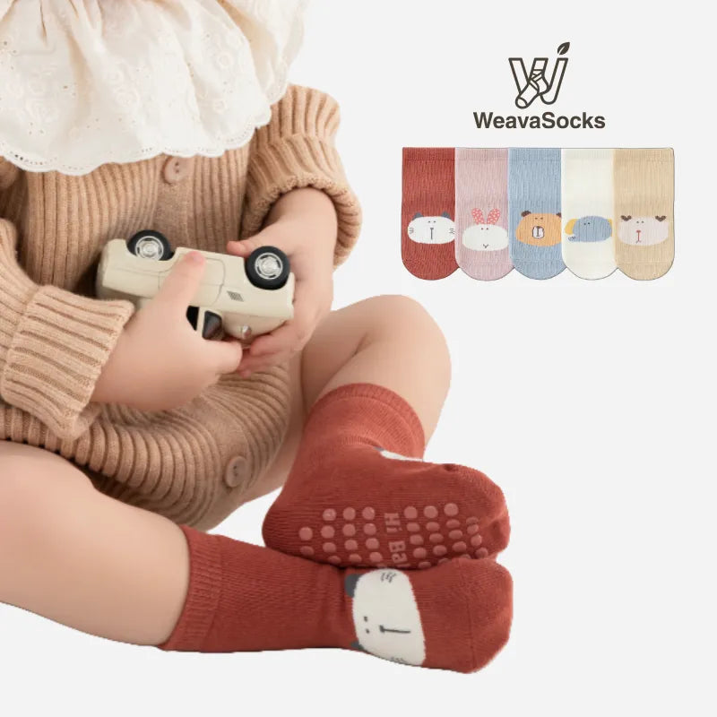 Babies' Baby Non-Slip Floor Socks -3 Pairs