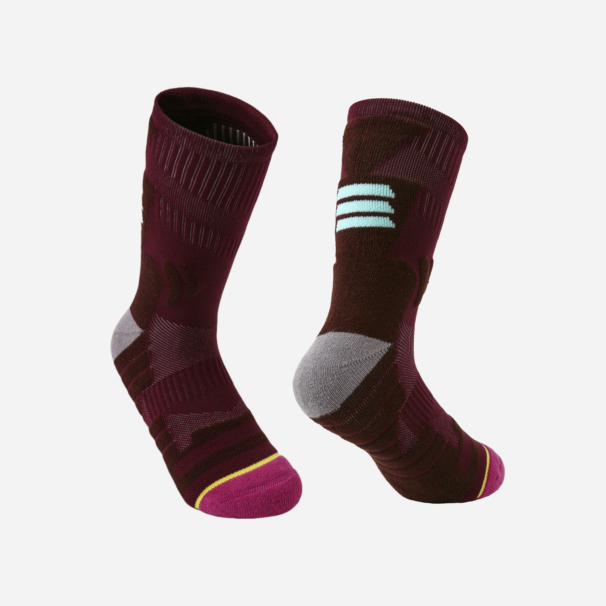 Women's Performance Athletic Crew Socks-Chestnut-1 Pack