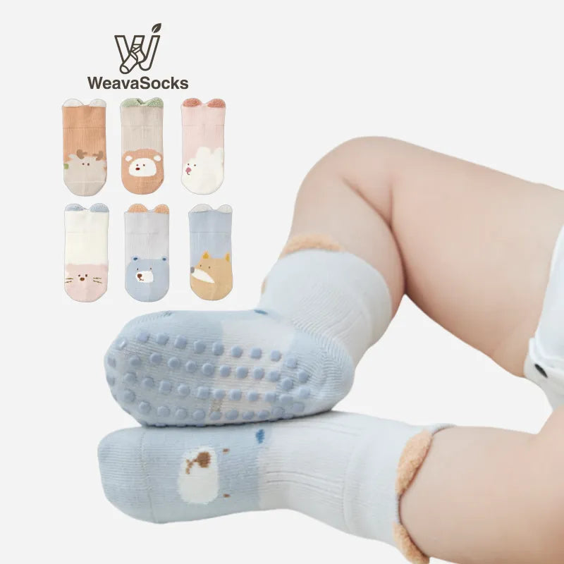 Babies' Non-Slip Socks for New Walkers-3 Pairs