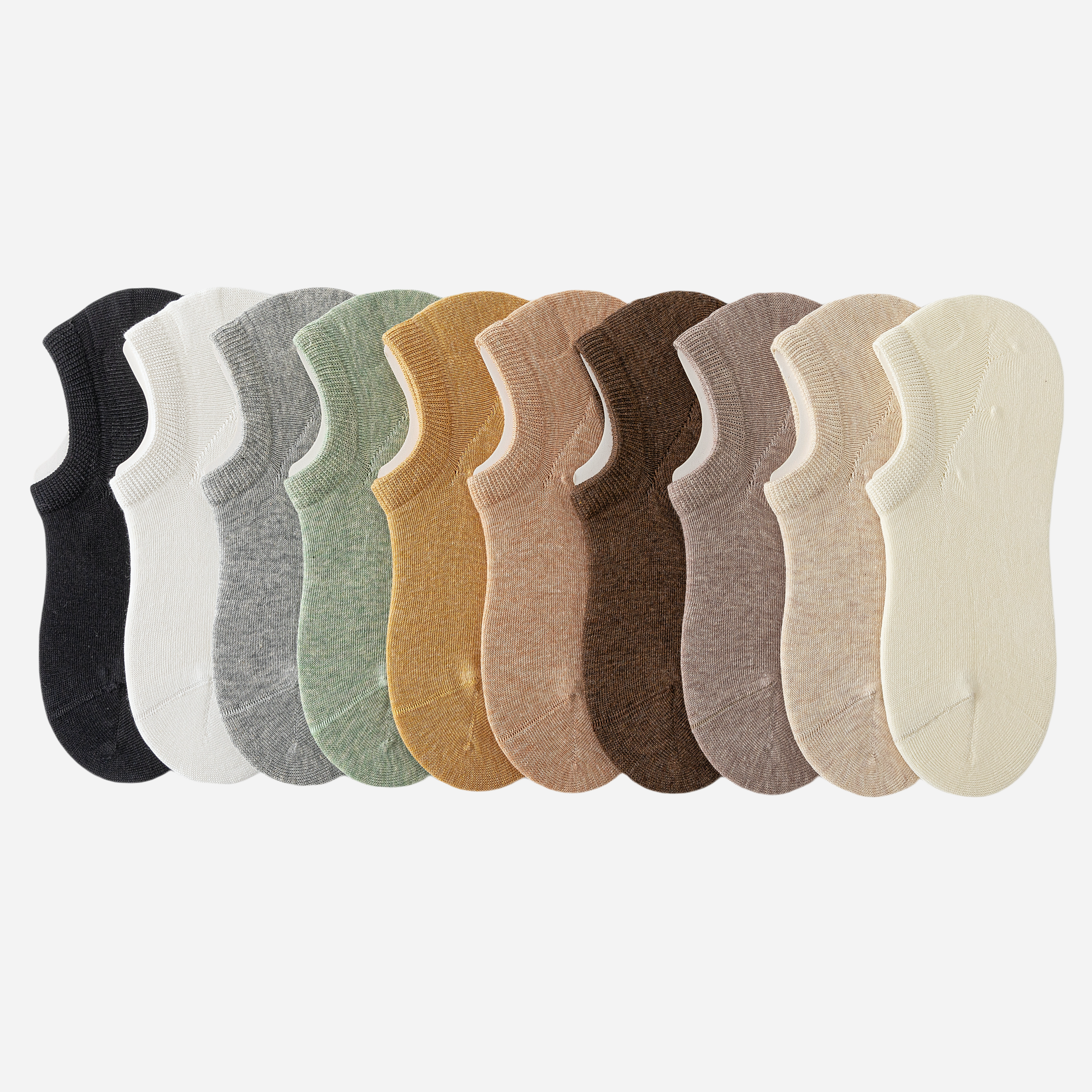 Women's Non-Slip Combed Cotton No-Show Socks - 6 Pairs