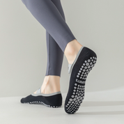 Women's Mercerized 92% Cotton Pilates Socks - product photo showing secure grip comfort