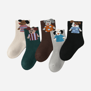 Kid's 3D Puppy Novelty Crew Socks - 5 Pairs - Weavasocks
