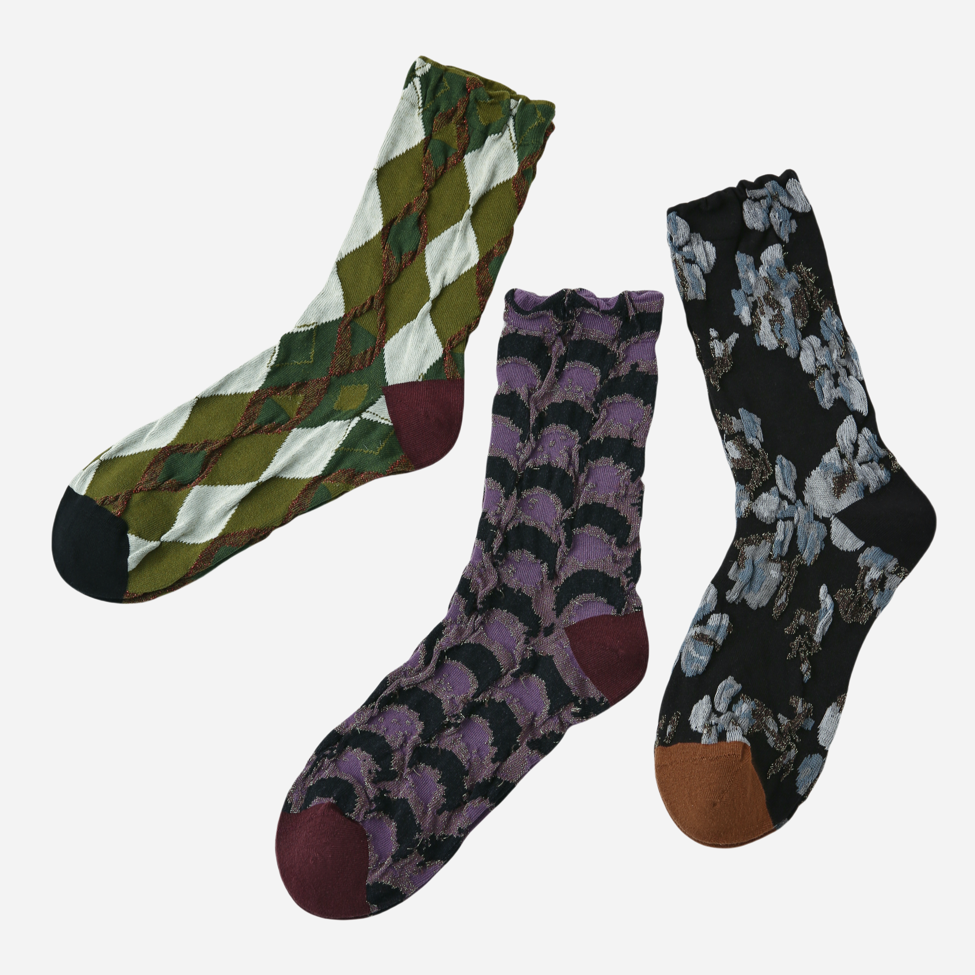 Women's Moody Jacquard Crew Socks - 3 pairs