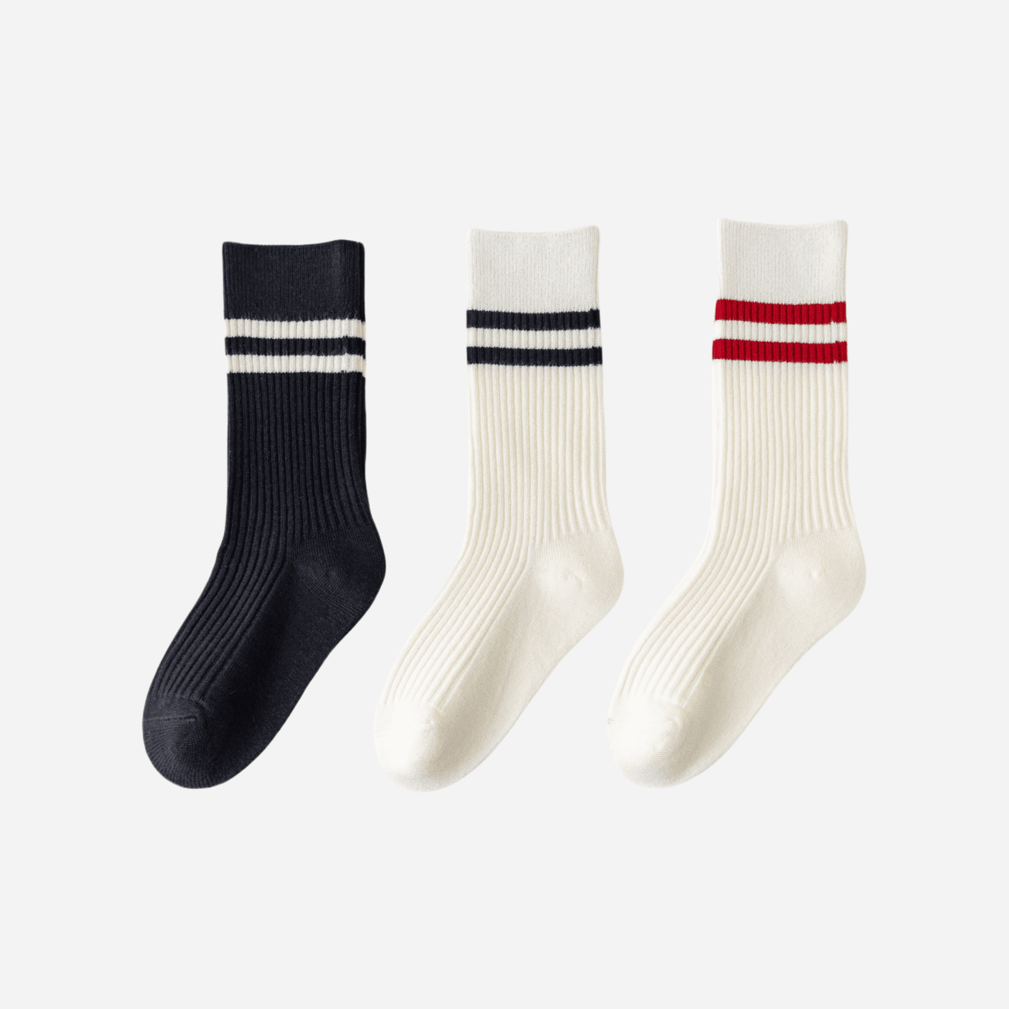 Kid's Retro Stripe Ribbed Socks - 3 Pairs - Weavasocks