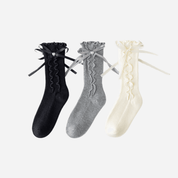 Kid's Ruffle Cuff Knit Socks - 3 Pairs - Weavasocks