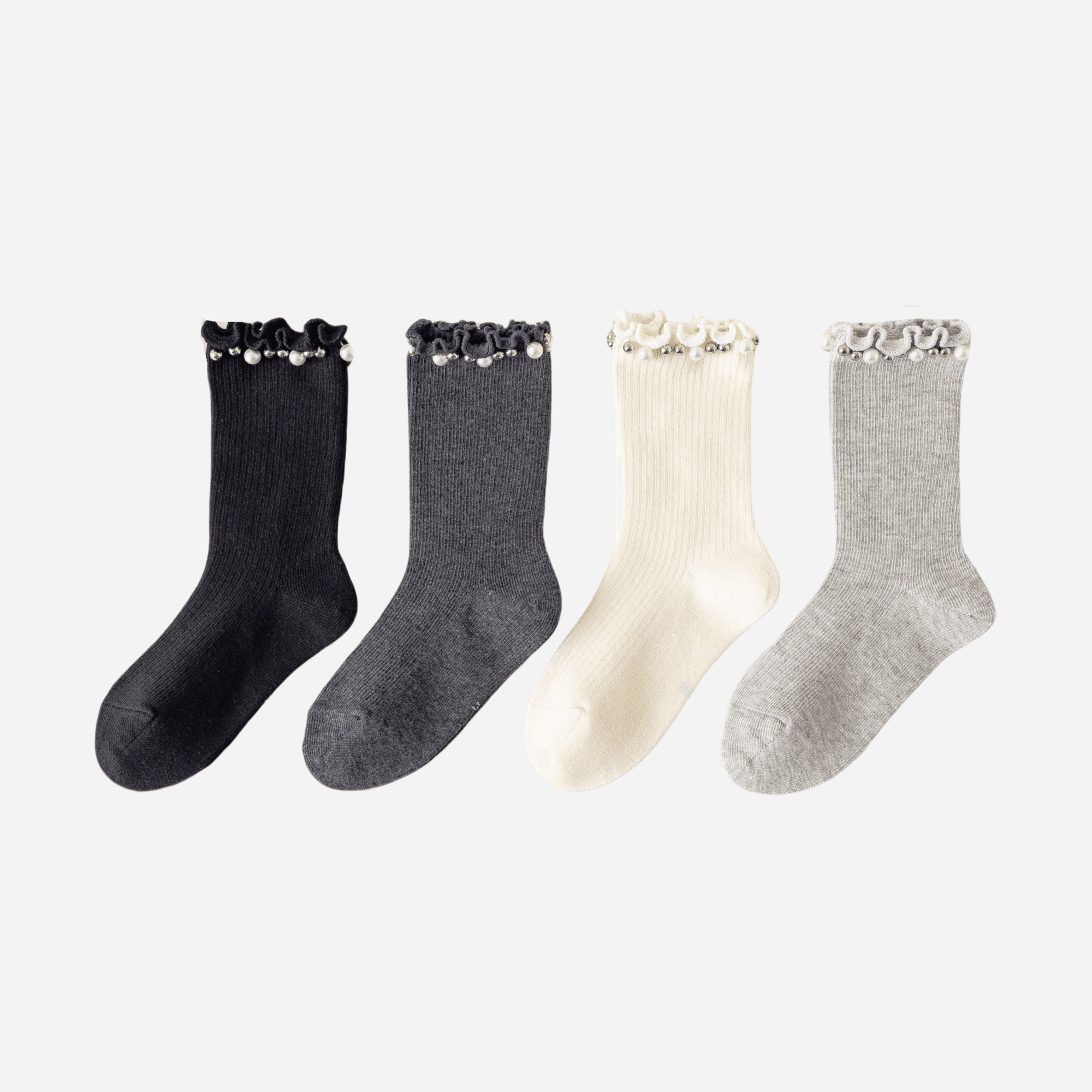 Kid's Dainty Pearl Crew Socks - 2 Pairs - Weavasocks