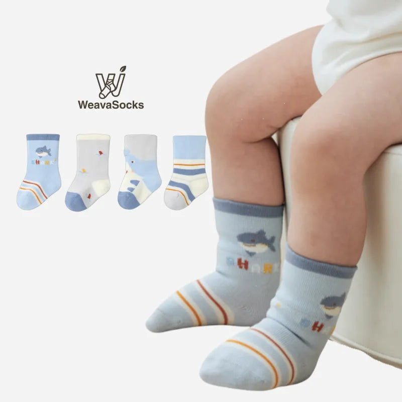 Babies The Little Shark Week Socks-4 Pairs