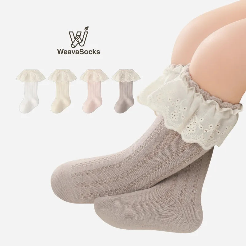 Babies Victorian Lace Knee Highs-3 Pairs