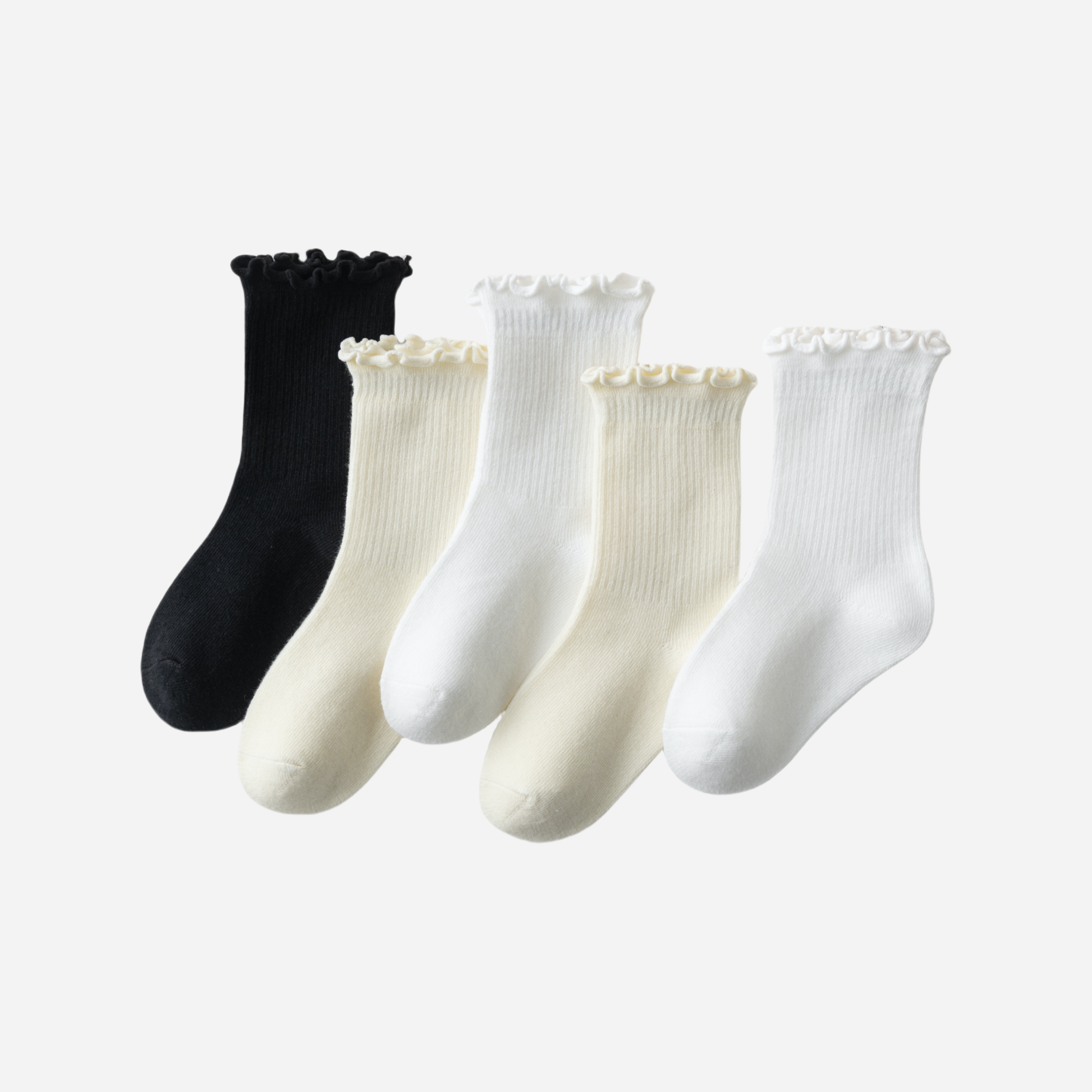 Kid's Lettuce Edge Crew Socks - 5 Pairs