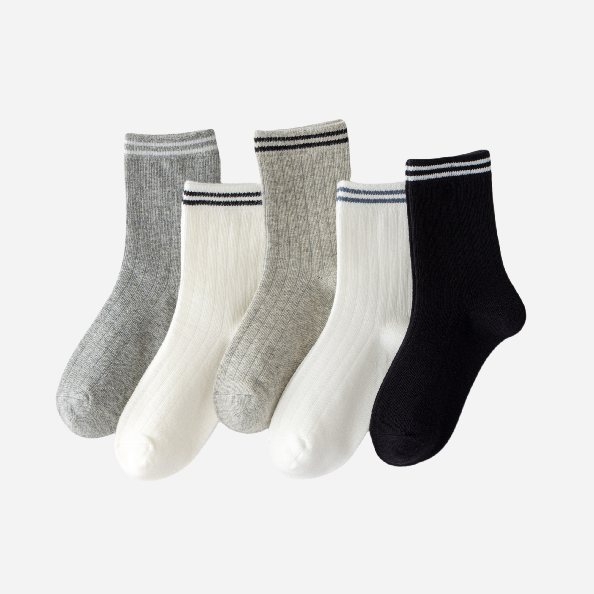 Kid's Retro Stripe Athletic Socks - 5 Pairs